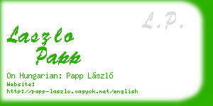 laszlo papp business card