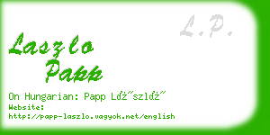 laszlo papp business card